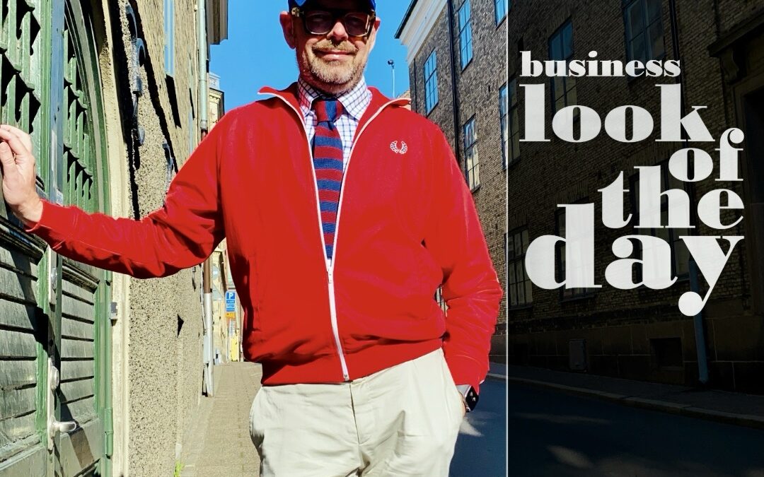 Preppy Business Casual: A Blend of Fred Perry and Chicago Cubs Flair